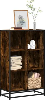 Zdjęcie produktu dla Maison Exclusive – regał na książki z dębu palonego 65,5 x 33 x 107,5 cm Materiał drewnopochodny