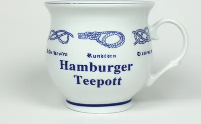 Produktbild von Hamburger Teepott mit Seemannsknoten bauchig