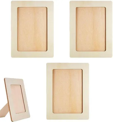 Produktbild von Holzlatten- Tafel- Display- Set - Rechteckig - 14 x 19 cm - Holzfarbe - DIY- Dekorations- Lattenwerk