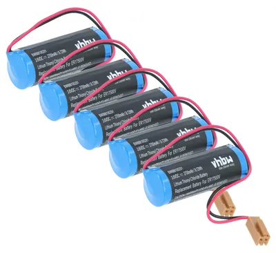 Produktbild von vhbw 5x Batterie Ersatz für Toshiba ER17500V für PLC Programmable Logic Controller (2700 mAh, 3,6 V, Li-MnO2)