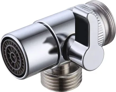 Produktbild von Wasserhahn Umschaltventil Ventil Eckventil Umschalter Umstellventil Ersatzteil für Waschbecken Bad Küche Messing Adapter M22 x M24 Poliert Chrom