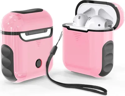 Produktbild von Hartsilikonhülle Für Airpods 1/2 Rosa Schwarz