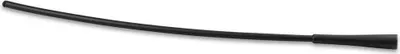 A black cable with a tapered end on a white background.