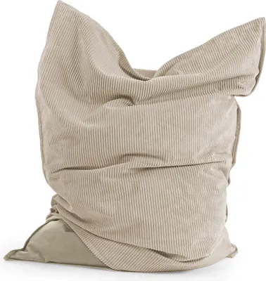 Produktbild von mokebo Sitzsack XXL mit Cord Bezug für Kinder & Erwachsene 'Der Große', Bean Bag für Indoor & Outdoor mit Füllung & Cover (nur Indoor), Sitzkissen, Bodenkissen, Riesen-Sitzsack in 130x170cmcm, Beige
