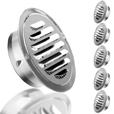 Immagine prodotto di Solidchoice - Set di 6 griglie di ventilazione rotonde in acciaio inossidabile, con protezione anti-insetti