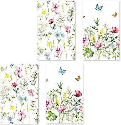 Immagine prodotto di Set di 4 strofinacci da cucina - strofinacci assorbenti con motivo floreale (45 cm x 70 cm)