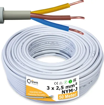 Produktbild von NYM-Kabel, 3x2,5mm², 50 Meter