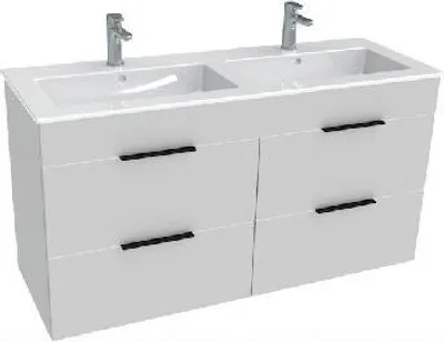 Produktbild von Jika Cube - Unterschrank mit Doppelwaschbecken, 1160x422x622 mm, weiß H4536621763001