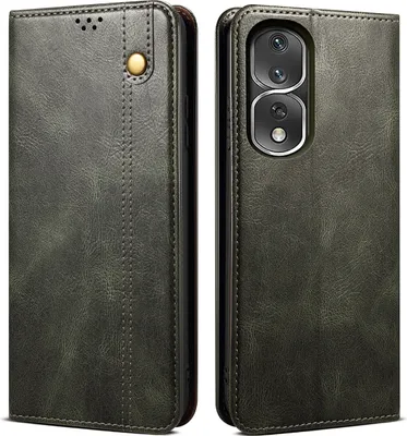 Image de Etui pour Honor 80 Pro, étui en cuir avec fonction stand vert
