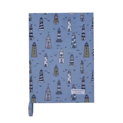 Produktbild von Krasilnikoff – Geschirrtuch KW13645  – Lighthouses / Leuchttürme, dusty blue