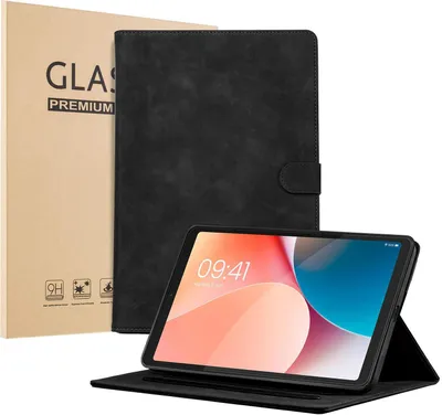 Produktbild von LBH Tablet Schutzhülle + 2x 9H Display Glas für Samsung Galaxy Tab A9 2023 8.7 Zoll Cover Case Schutz Tablet Farbe: Schwarz