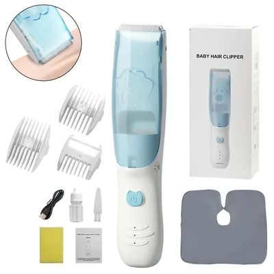 Produktbild von Vakuum-Baby-Haarschneider, sicher & geräuscharm, 3 Kammaufsätze, 0–12 mm Schnittlängen,abwaschbar,kabellos,USB-C aufladbar, ideal für Babys & Kinder