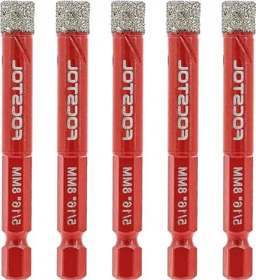 Immagine prodotto di Set di 5 punte diamantate da 8 mm per Vetroceramica, porcellana e marmo