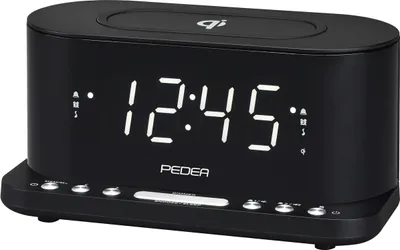 Produktbild von PEDEA FM Radiowecker mit induktiver QI-Ladefunktion, schwarz