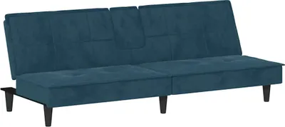 Produktbild von vidaXL Schlafsofa mit Getränkehaltern Blau Samt