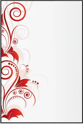 Produktbild von Wallario Wandbild Abstrakte rote Blumenschnörkel, Größe: 61 x 91,50 cm, Poster mit schwarzem Aluminiumrahmen