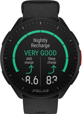 Produktbild von Polar Pacer - Smartwatch - Night Black - intelligente Uhr mit Band - Night Black - Bandgröße: S/L - Anzeige 3 cm (1.2")