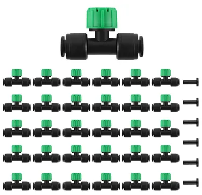 Tropfbewässerungsset, 30-tlg., Push-to-Fit, 8 Löcher, 1/4 Zoll