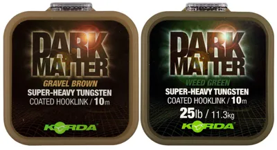 Produktbild von Korda Dark Matter Tungsten Coated Braid 10m - Vorfachschnur, Tragkraft:25lbs/11.3kg, Farbe:Weed