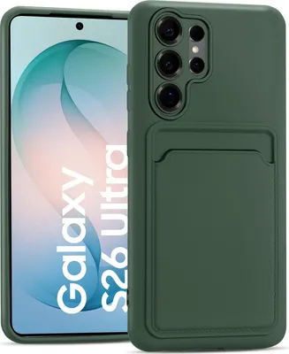 Produktbild von Handyhülle für Samsung Galaxy S26 Ultra Hülle Silikon Schutzhülle mit Kartenfach Slim Wallet Case, Grün