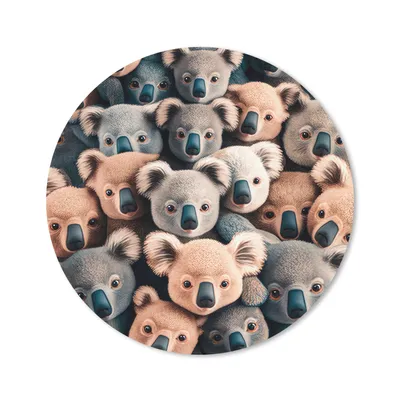 Produktbild von MuchoWow® Mauspad Mousepad Koala - Tiere - Muster - Grau - Braun - Kinder 40x40 cm - Mousepads - Maus Mat - Pad - Mausunterlage - Schreibtisch Accessoires
