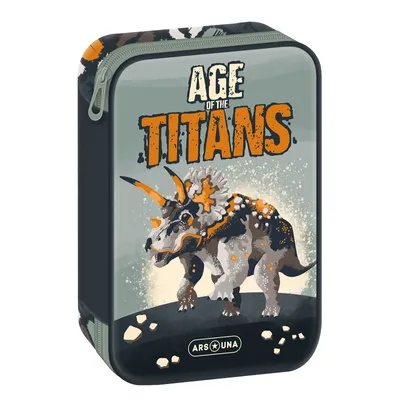 Produktbild von ARS UNA Schule Federmäppchen Age of the Titans - Dinosaurier, grau-schwarz, für Jungen