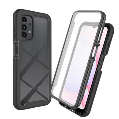 Immagine prodotto di Custodia per Samsung Galaxy A13 4G, paracolpi con protezione dello schermo incorporata a 360° Custodia protettiva per tutto il corpo nera