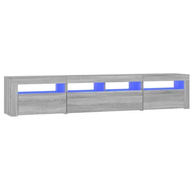Produktbild von vidaXL TV-Schrank mit LED-Leuchten Grau Sonoma 210x35x40 cm