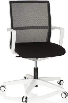 Produktbild von hjh OFFICE Profi Bürostuhl MOVE-TEC NET 3D Ergonomischer Schreibtischstuhl mit Armlehnen Stoff / Netzstoff Weiß/Schwarz Drehstuhl für Büro, Zuhause