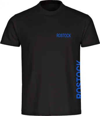 Produktbild von multifanshop Herren T-Shirt - Rostock - Brust & Seite, schwarz, Größe 3XL