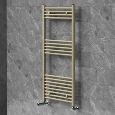 Produktbild von LuxeBath Handtuchheizkörper 600x1200 mm Badheizkörper mit Thermostatventil, Handtuchtrockner Sahara gerade mit Seitenanschluss, Handtuchhalter, Beige