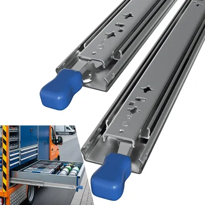 Obrázok produktu pre ISOISL ťažké zásuvkové koľajnice, 1000 mm, nosnosť 87 kg, plný výsuv, uzamykateľné, 2 kusy