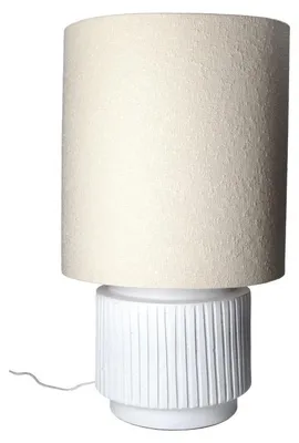 Zdjęcie produktu dla Lampa stołowa Pomax Cordoba, biała, średnica 38 cm, wysokość 66 cm
