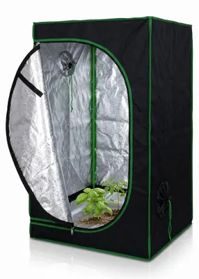Image de Mucola Serre avec hygromètre 3 en 1 pour plantes Tente pour plantes Growbox Indoor Tente de culture Armoire de culture Darkroom Frühbeet Noir Vert - 120x60x180cm
