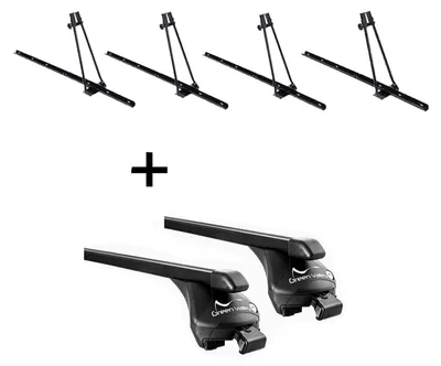 Produktbild von 4xFahrradträger ORION + Relingträger Quick Stahl L kompatibel mit für Audi A4 Kombi (B8) 2009-2015