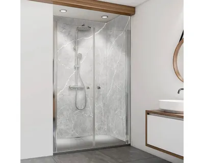 Produktbild von Duschrückwand BREUER Marmoroptik Seidenmatt Grau, Weiß 255 x 150 cm 9482546000204
