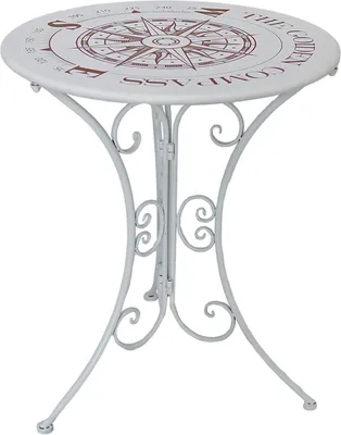 Produktbild von Garden Pleasure Gartentisch Bayo weiß rund 60,0 x 60,0 x 70,0 cm