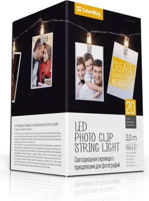 Obrázek produktu pro COLORWAY LED fotokolíčky / 20 LED / délka 3 m / teplá bílá/ napájení 3x AA