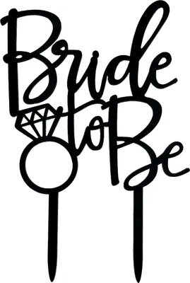 Produktbild von Oblique Unique Torten Kuchen Topper Aufsatz Bride to Be schwarz Deko Hochzeit JGA Junggesellinnenbaschied Dekoration