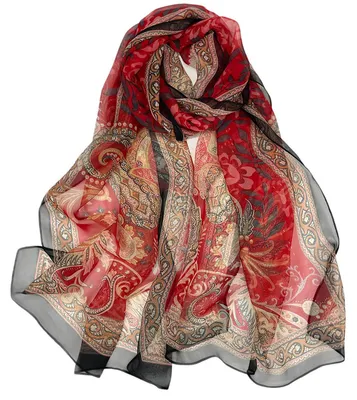 Immagine prodotto di Sciarpa da donna in georgette di chiffon, motivo floreale, 160 x 50 cm, multicolore