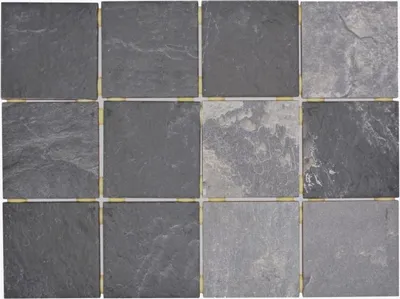 Produktbild von Keramikmosaik Fliese Grau Anthrazit Schwarz Matt Steinoptik Piastrella MOS22-BH493_f | 10 Mosaikmatten
