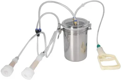 Zdjęcie produktu dla ONF3 - Urządzenie do odciągania mleka od kóz - Ręczna pompa do mleka o dużej mocy ssania - Pojemność: 2 litry - Pompa do mleka - Stal nierdzewna - Do użytku domowego - Kompaktowa