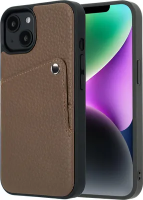 Produktbild von Selencia Riva Back Cover mit Kartenfach iPhone 14 / 13 - Mocha Brown