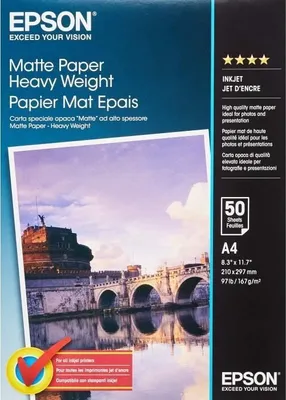 Immagine prodotto di Carta fotografica opaca, EPSON S041256, 167 g/m², A4, 50 fogli