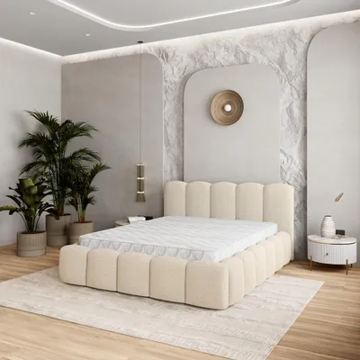 Produktbild von Masseno Polsterbett FALINA 180x200 cm, Polsterbett mit Bettkästen -Creme, QUELLE 02