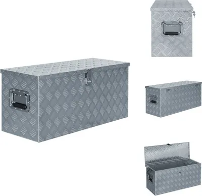 Produktbild von vidaXL Aluminiumkiste 90,5×35×40 cm Silbern -  Werkzeugkästen