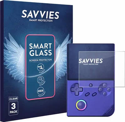 Produktbild von 3x Savvies Schutzglas Folie für Anbernic RG40XXV 9H Panzer Schutzfolie Glas Displayschutz klar transparent