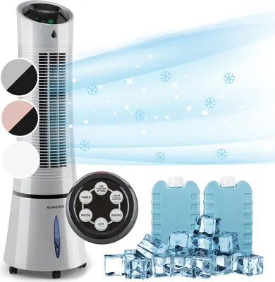 Produktbild von Klarstein Luftkühler mit Wasserkühlung, 5-in-1 Verdunstungskühler, Luftbefeuchter, Ventilator, Luftreiniger & Nachtmodus, Mobile Klimageräte Luftkühler 6L, 45 Watt Air Cooler, 180 m³/h Luftstrom