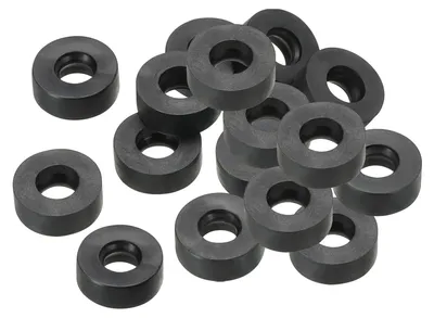 Produktbild von 16 Gummiringe, schwarz, 3 mm Innendurchmesser, 8 mm Außendurchmesser, 3 mm dick.
