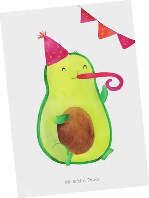 Produktbild von Mr. & Mrs. Panda Postkarte Avocado Geburtstag - Weiß - Geschenk, Ansichtskarte, Überraschung, spruchkarte, Feier, Frucht, Postkarten, Party, Ansichtskarten, Grußkarte
